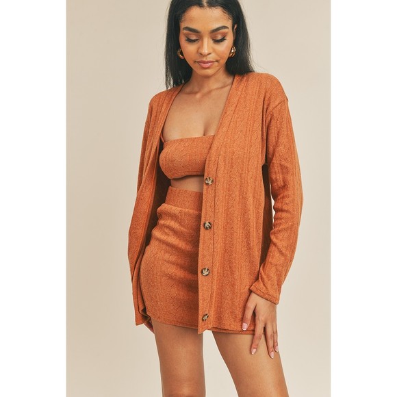 Cardigan Solid Color 3 Piece Set - Picture 5 of 10